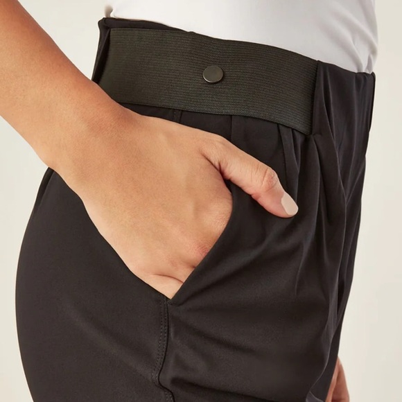 A day pants stretch Black Pleated Trousers pull on small - Picture 7 of 8